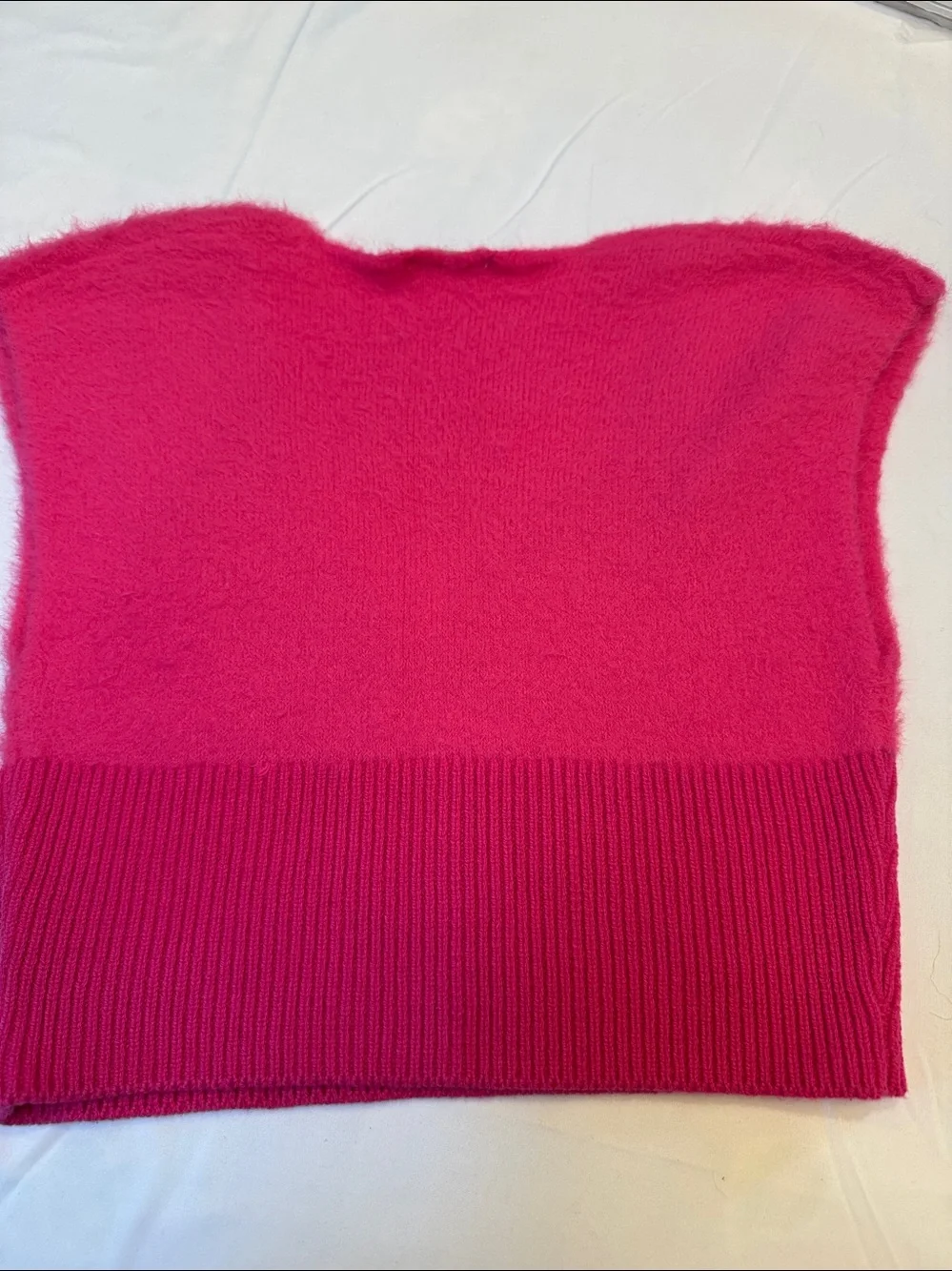 Free People Hot Pink Fuzzy V-Neck Sweater Vest